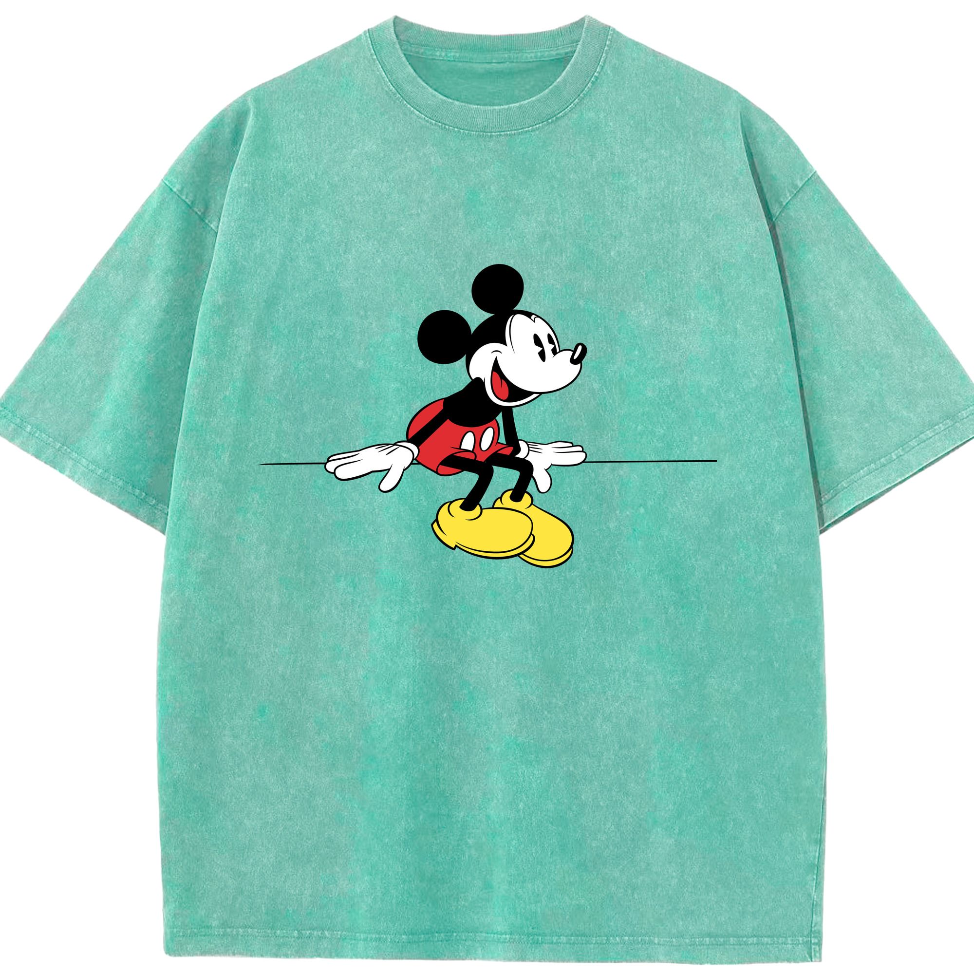 （画像用） ミッキーマウス Mickey Mouse 綿100% ヴィンテージ風 半袖Tシャツ（フロントプリント）